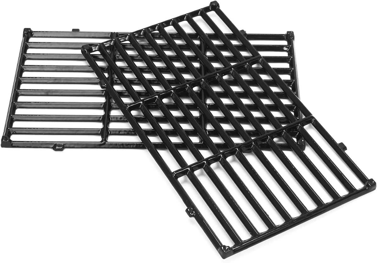 Uniflasy 17.5" Porcelain-Enameled Cast Iron Grill Grates for Weber Spirit E-210 S-210 E-220 S-220, Spirit I & II 200 Series with Front Control, 7637 Polished Grill Grate Replacement Parts, 2-Pack