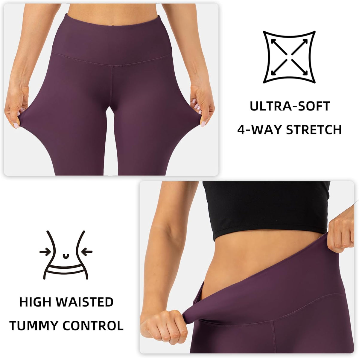 CHANAN High Waist Butt Lifting Leggings for Women Buttery Soft Breathable Yoga Pants with Hidden Pocket Tummy Control Gym