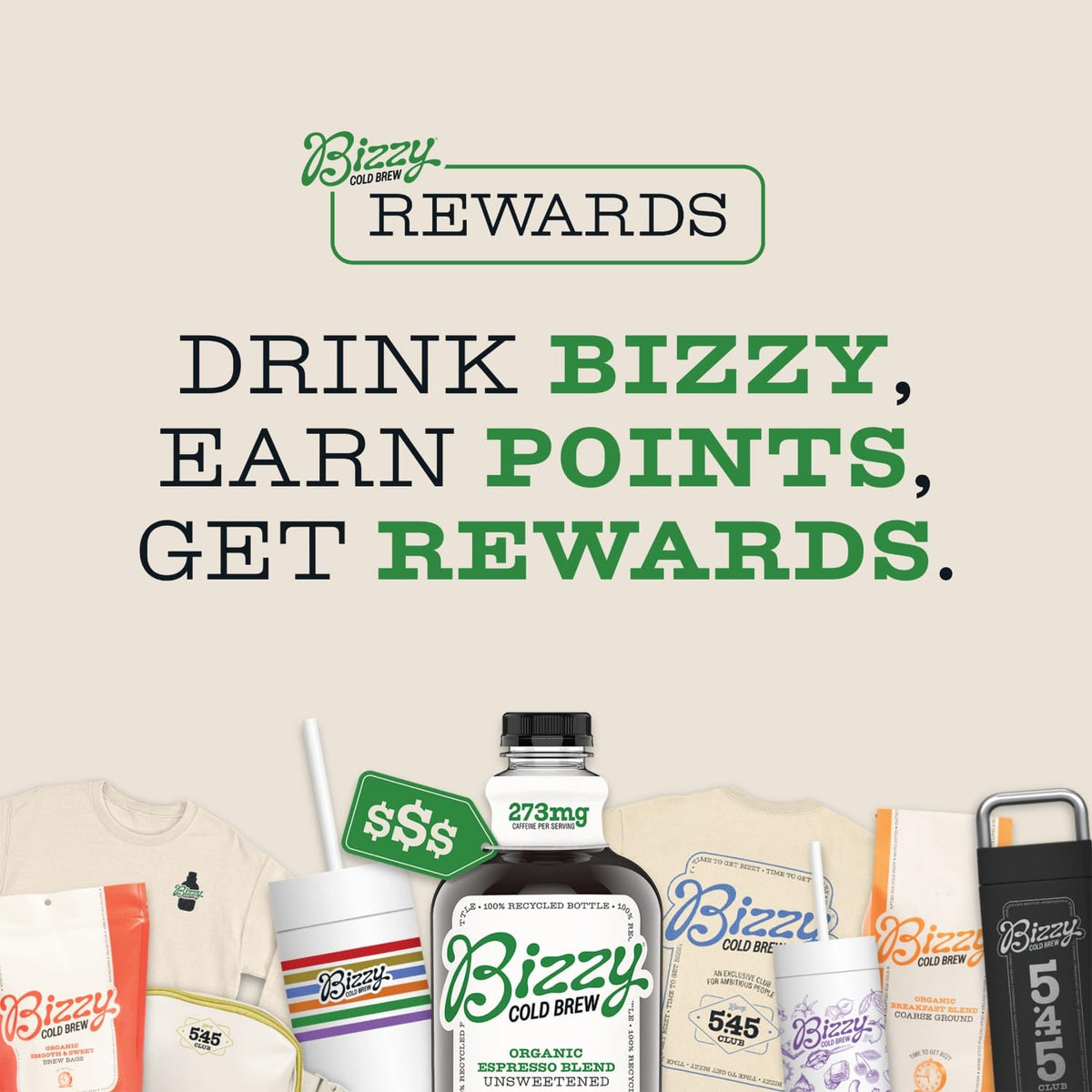 Bizzy Organic Cold Brew Coffee | Smooth & Sweet Blend | Coarse Ground Coffee | Medium Roast | Micro Sifted | Specialty Grade | 100% Arabica | Brew Bags | 12 Count | Makes 42 Cups
