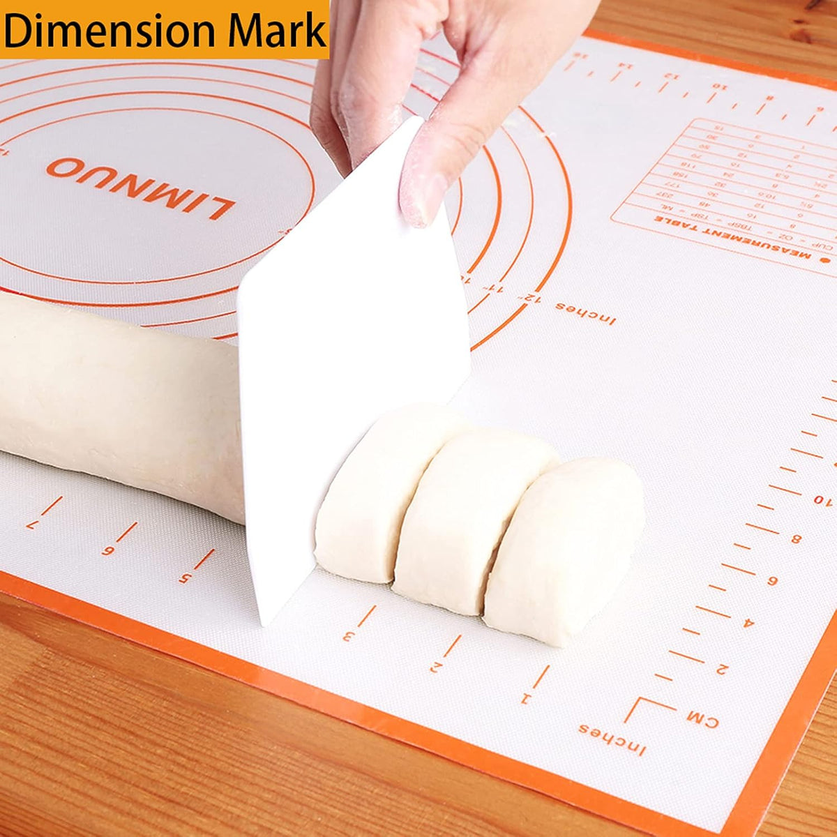 Silicone Baking Mat，Non Stick Rolling Dough with Measurements for Pie Pizza Cookies Fondant Making，Extra Thick Non Slip Silicone Pastry Mat