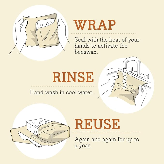 Bee's Wrap Beeswax Wraps for Food - Honeycomb & Bees + Bears Assorted 5 Pack (2L, 3M) Made in USA Reusable & Organic Food Wraps & Bowl Covers - Eco-Friendly Alternative to Aluminum Foil & Plastic Wrap
