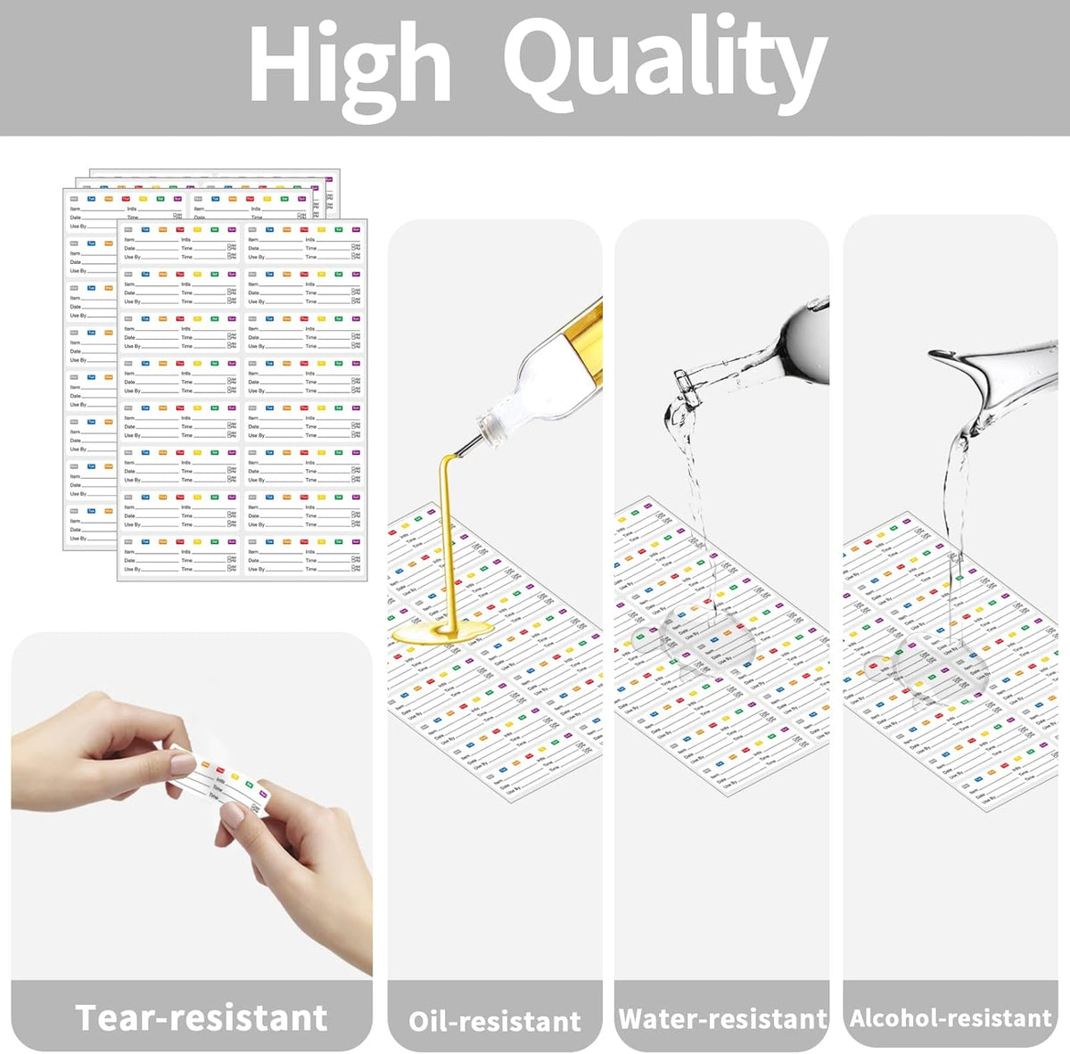STARLIBOO Removable Multicolor Labels, Blank Stickers for Food Containers, 1x3 Inch, Waterproof, Easy Peel Off (240 Labels)