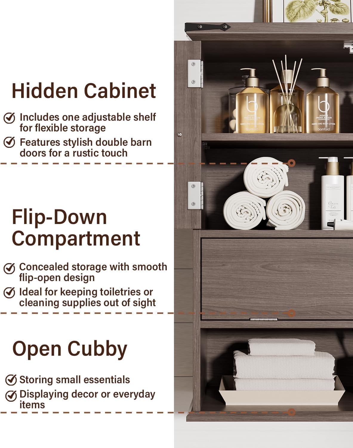 Bathroom Wall Cabinet with 2 Door Adjustable Shelves, Over The Toilet Storage Wall Mounted Medicine Cabinets for Bathroom Laundry Room