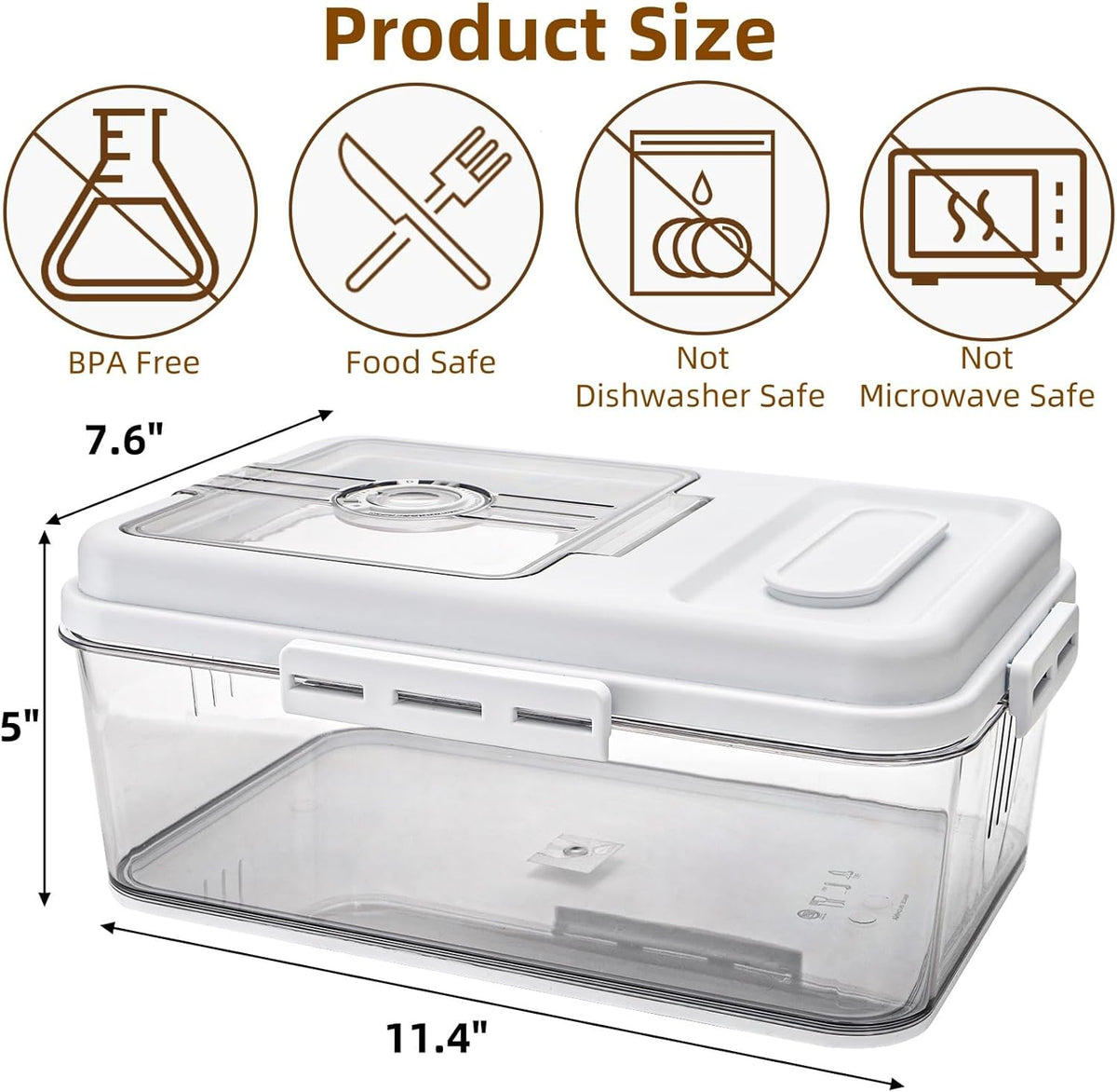 DEAYOU Bread Box for Kitchen Counter, Airtight Bread Storage Container for Homemade Bread, Time Recording Bread Keeper with Lid, Clear Bread Holder for Sourdough, Loaf, Toast, Bagel, Donut, Cookies