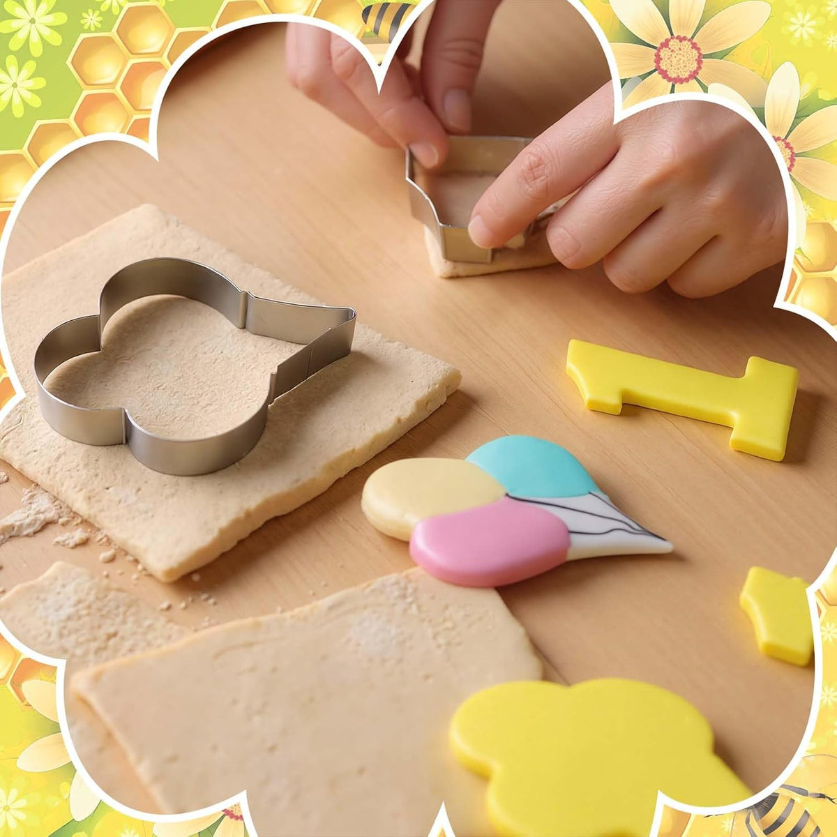 Honeydak 2 Pcs 5 Inch Balloon Cookie Cutter Number 1 Cookie Cutter Metal Birthday Cake Mold Fondant Cake Mold for School Party 1 Birthday One-year Anniversary Supplies