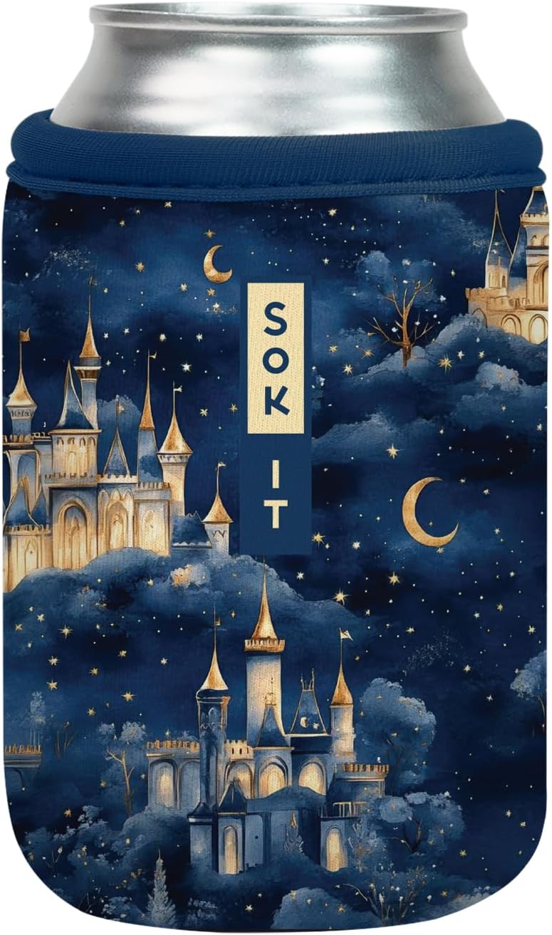 Sok It CanSok Sleeve for Beer & Soda Insulated Neoprene Cover (Castle in the Sky, 12oz Can Sleeve)