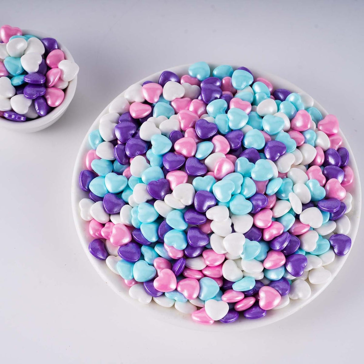 Kasvan Mixed Heart Shapes Sprinkles - Edible Candy Pearls 130g/4.58 Oz, Mix Size, Baking Cake Decorations, Ice Cream Toppings and Cookie Decorating, Wedding Party Chirstmas Supplies (Mixed)