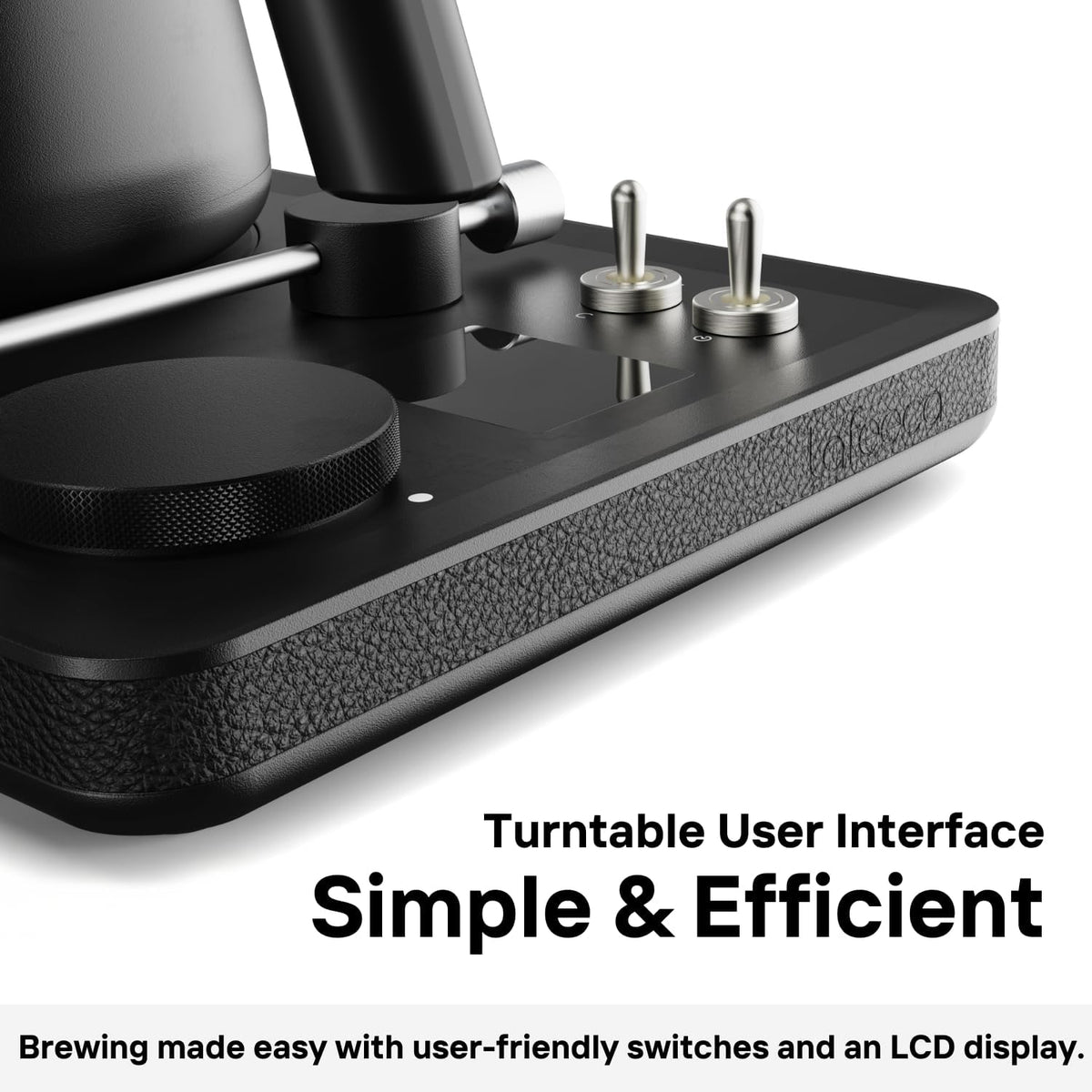 DJ Electric Gooseneck Kettle for Pour Over Coffee & Tea - Water Boiler - Turntable Design - Quick Heating & Temperature Control - Copper