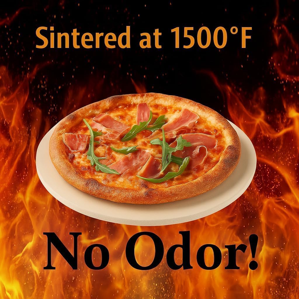 Large Pizza Stone Round 16", Heavy Duty Cooking Stone for Grill, Baking Pizza Stone for bread, Ideal for Grilling Baking Several Sizes of Pizzas