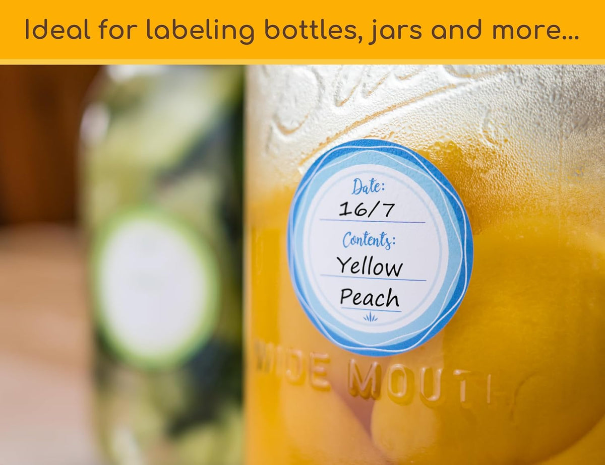 Mason Jar Lid Labels, Removable Canning Label, Waterproof Write-On Meal Prep Label for Food Container, Glass Bottle, Canned Jams, Preserve, Home & Kitchen Organization, 90pcs (Forest Streams)