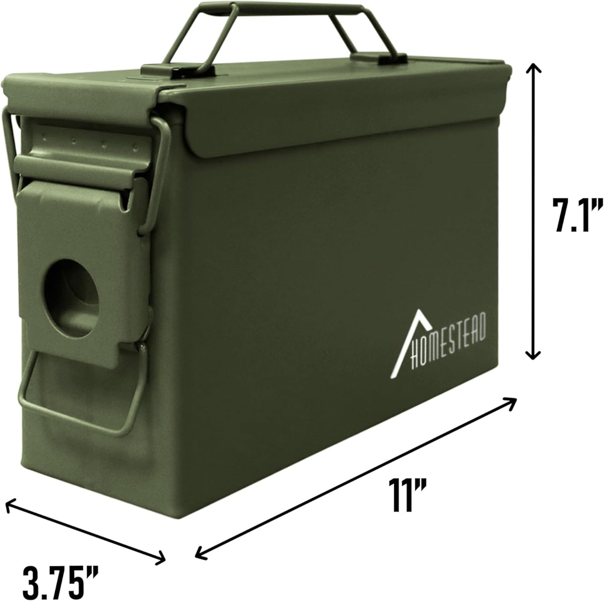 HOMESTEAD 30 Cal Metal Ammo Cans – 4 Pack M19A1 Military Steel Storage Boxes, Airtight & Water-Resistant Containers for Ammunition or Tools, Green Color