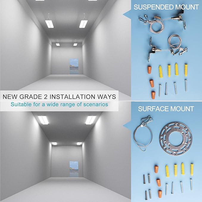 Lightdot 2FT LED High Bay Shop Lights, 100-277V 【Driver Equipped, 5 Years】 200W 28000LM [Eqv. 800W MH/HPS] 5000K Diamond Diffusion Linear Hanging Light for Warehouse -ETL Listed, 1Pack
