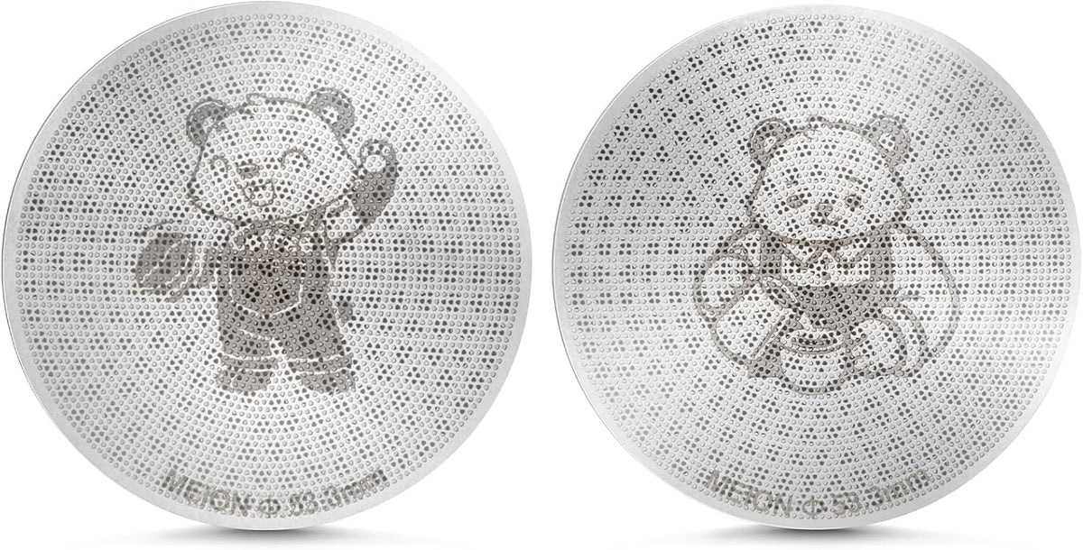 MEION 53.3mm Espresso Puck Screen-2Pack 0.8mm Thickness Espresso Filter Screen, Reusable Metal Coffee Filter for Bottomless Portafilter Basket 54mm, Stainless Steel Coffee Puck Screen