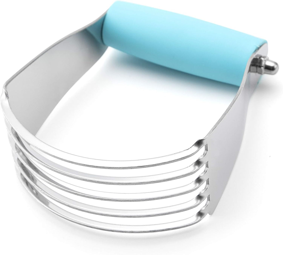 Spring Chef Dough Blender, Top Professional Pastry Cutter, Heavy Duty Baking Tool with Stainless Steel Blades, Medium Size, Aqua Sky