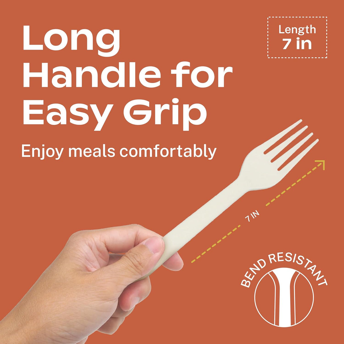CORAL Ivory White 100% Compostable Spoons & Forks Set - 220 Pieces - No Plastic Utensil 110 Forks, 110 Soup Spoons - Break Resistant with Smooth Edges, Ocean Friendly Alternative to Plastic Silverware