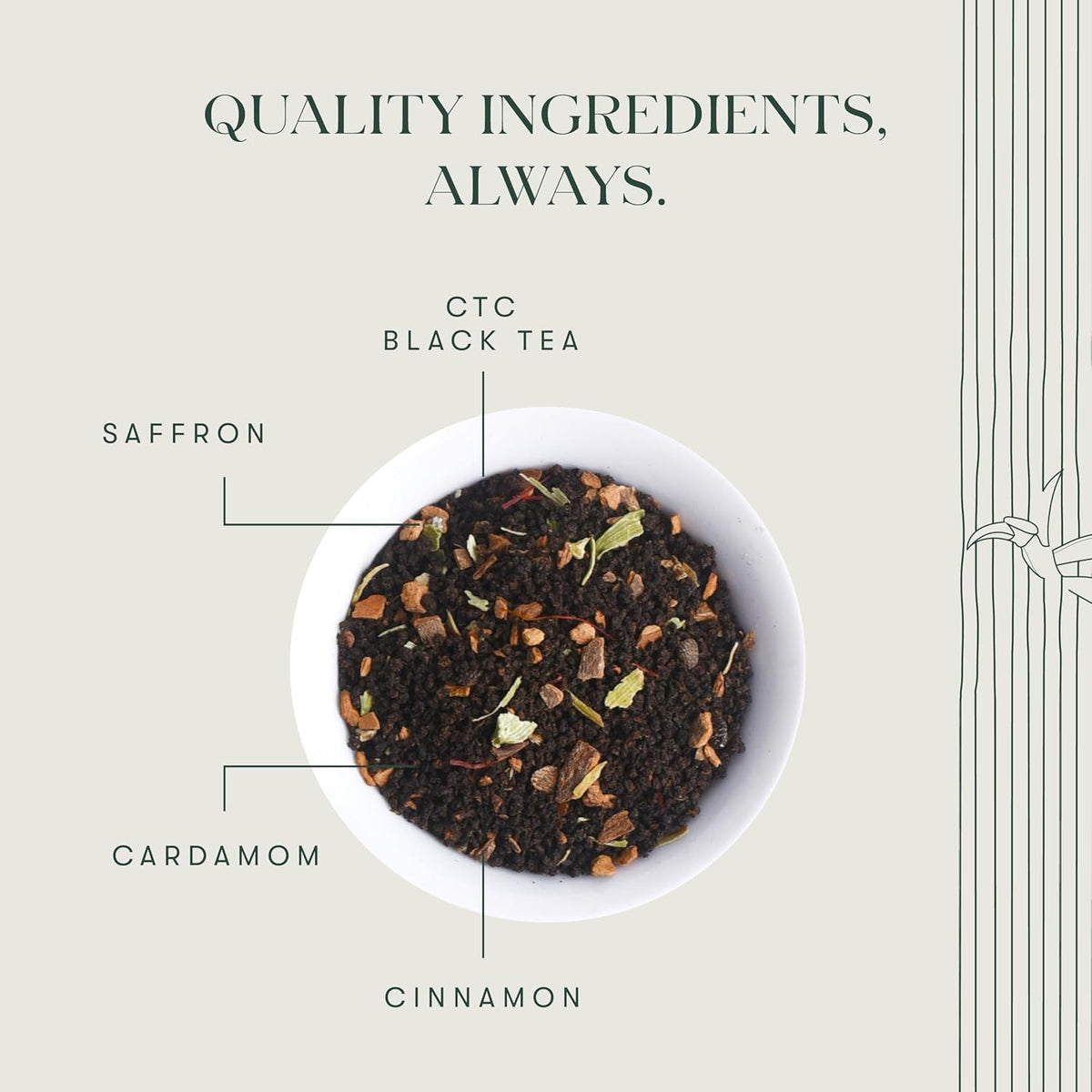 Luxmi Estates Saffron Chai | 100 gm | Signature India collection | Assam CTC Tea | Black tea collection | Saffron chai Organic Strong tea | Antioxidants | Assam Valley tea | Kashmiri Saffron, Cinnamon, Natural Cardamom Extract