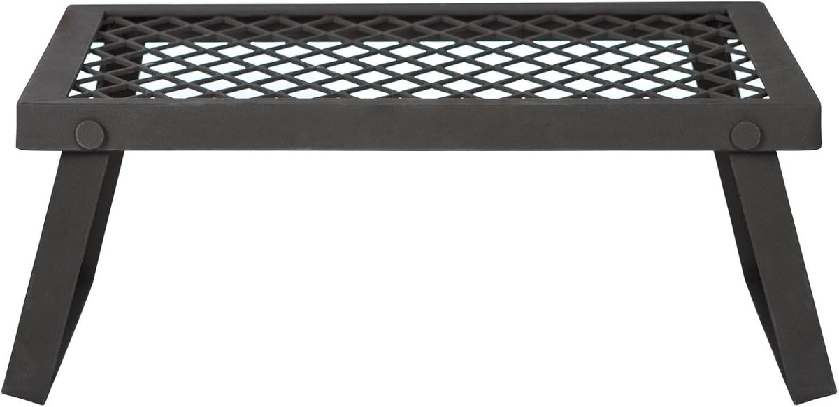 Amazon Basics Heavy-Duty Portable Camping Grill Grate for Campfire Cooking, Black