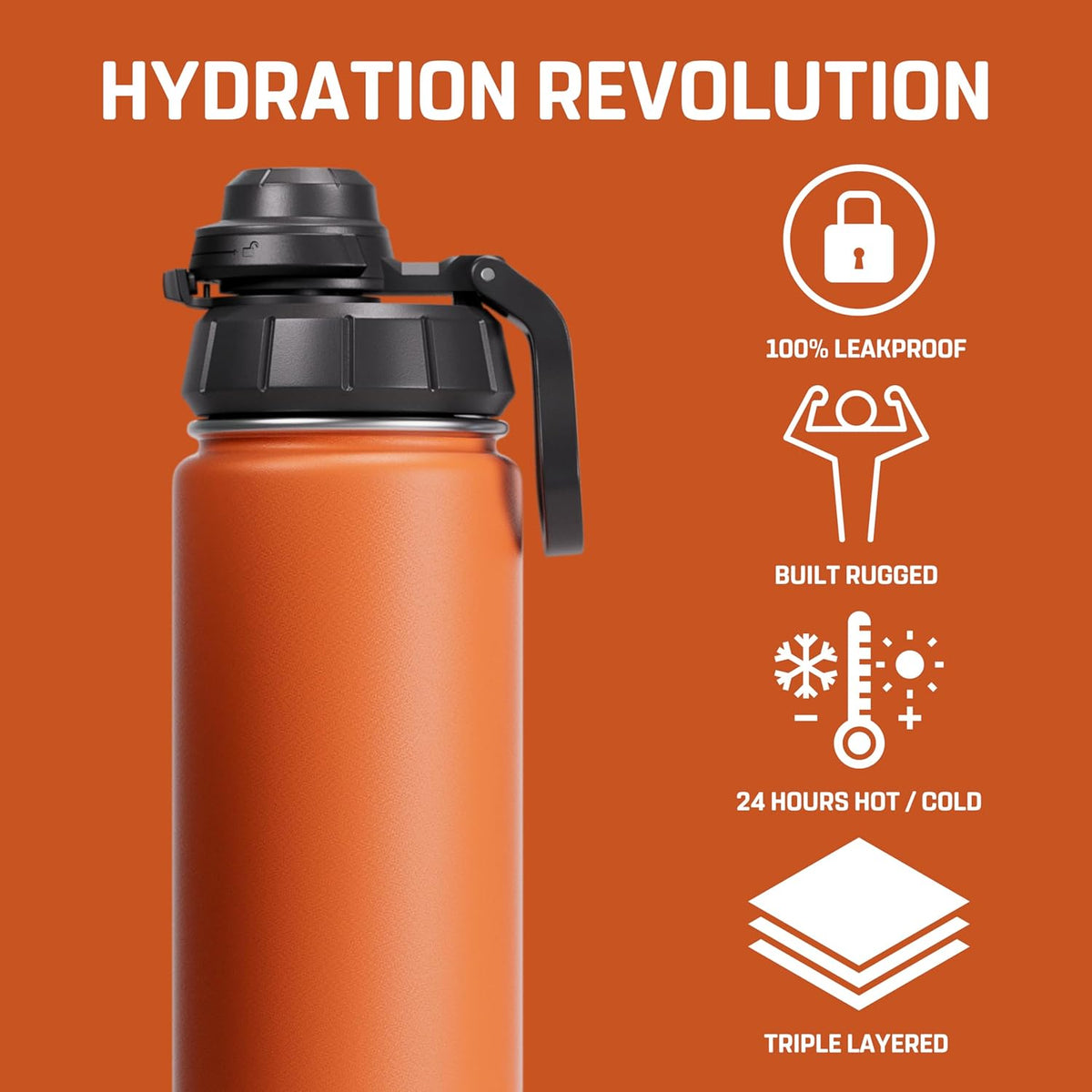 Vessence Tea Infuser Bottle - 24 Oz Insulated Loose Leaf & Fruit Infuser Bottle | Leak Proof with FlowSip Lid