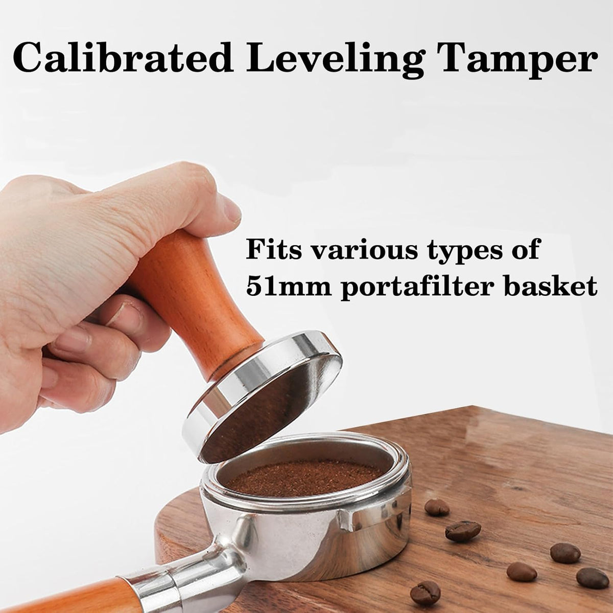 51mm Espresso Accessories Kit,Wdt Tool Espresso,Solid Espresso Tamper,Coffee Puck Screen and Dosing Funnel,Silicone Tamper Mat,0.4mm Stainless Steel 6pin Espresso Stirrer,Barista Tools Espresso Kit