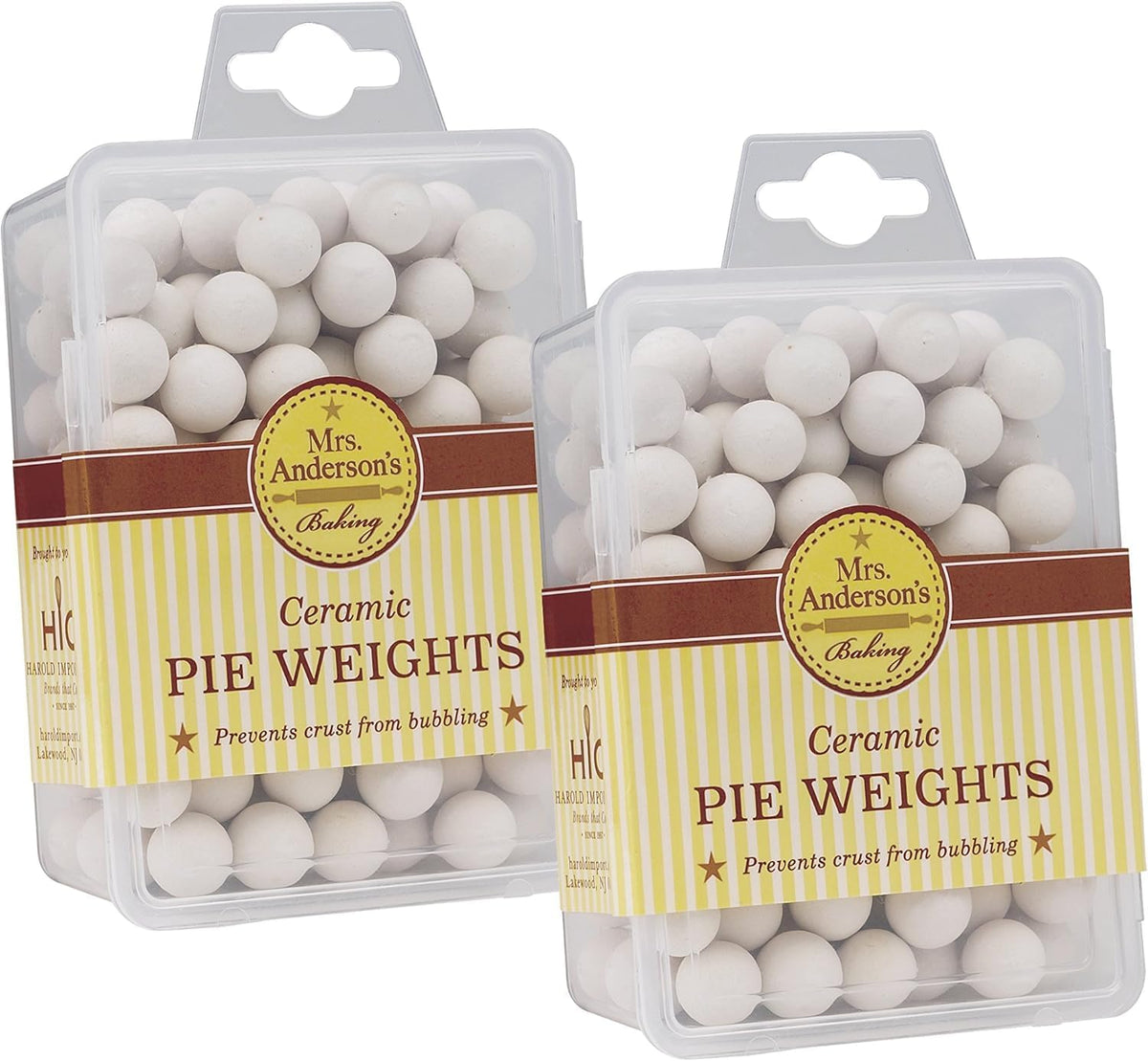 Mrs. Anderson's Baking Ceramic Pie Crust Weights, Natural Ceramic Stoneware, Set of 2