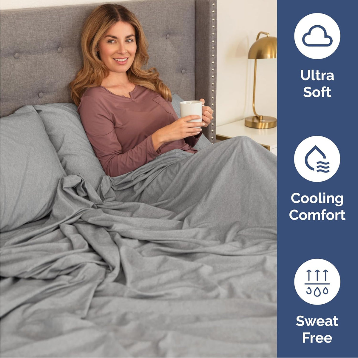 Cal King Size 4 Piece Sheet Set - Comfy Breathable & Cooling Bed Sheets Set - Hotel Luxury Bedding for Women, Men, Kids, Teens, Boys & Girls - Deep Pockets and Wrinkle Free - Grey (Heathered Sheets)