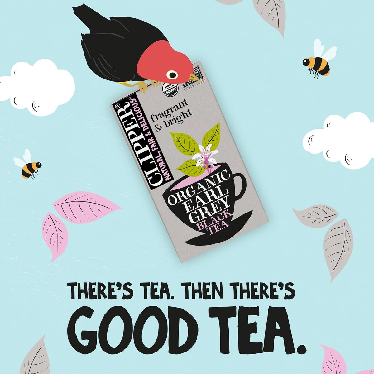 Clipper Tea, Earl Grey, Organic Tea with Citrus Begamot, Plant Based, Black Tea, Caffeinated British Tea, 6 Pack, 120 Unbleached Tea Bags