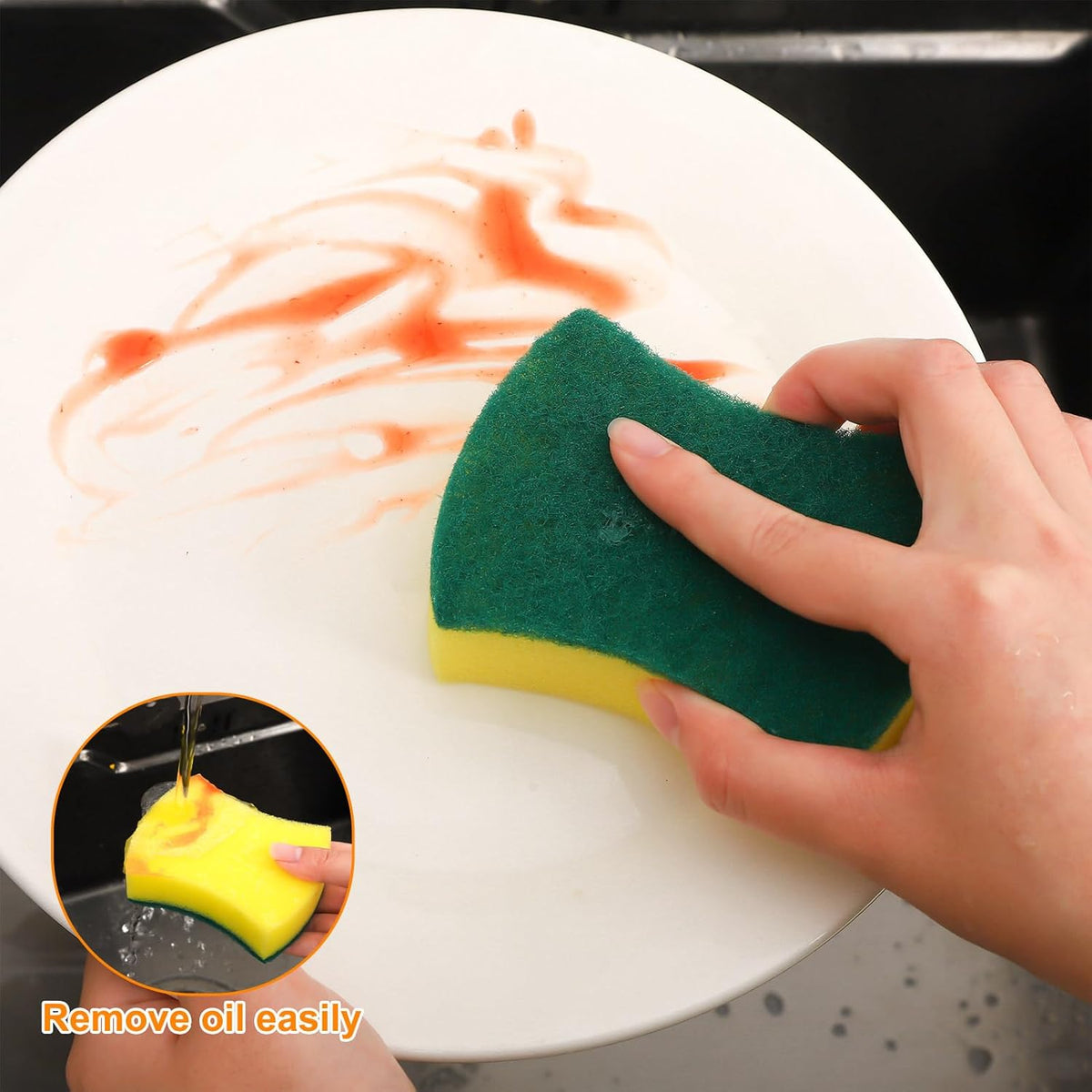 100 Pcs Individually Wrapped Sponges,Uncompressed Non Scratch Scrouing Sponges for Household Cleaning Dishes Kitchen Airbnb Apartment Car Bike