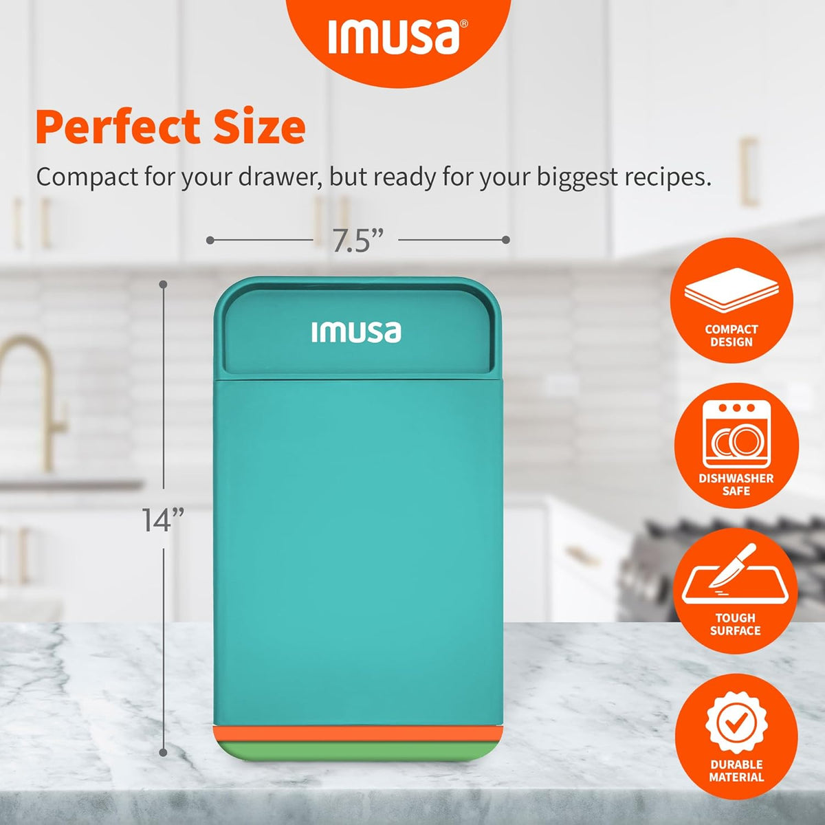 IMUSA Nesting Cutting Board Set with Removable Tray – 4 Piece 14" x 7.5" Plastic Cutting Boards for Kitchen, Color Coded Chopping Board Set, Dishwasher Safe, Easy to Clean, Food Prep Boards