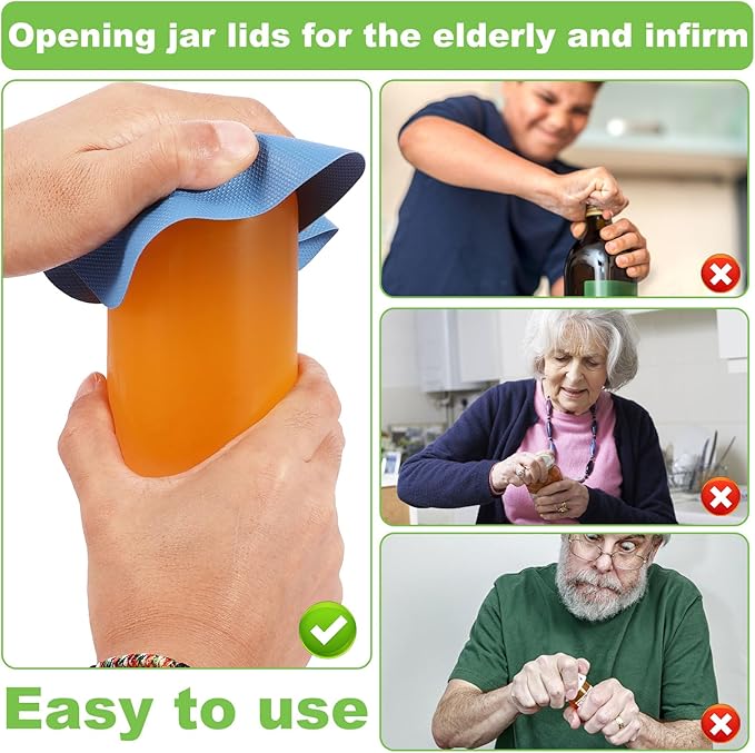12Pcs Jar Opener Gripper Pads Rubber Jar Gripper for Weak Hands, Multi-function Kitchen Gadget Anti-Slip Coasters Bottle Lid Opener Jar Grippers for Seniors with Arthritis