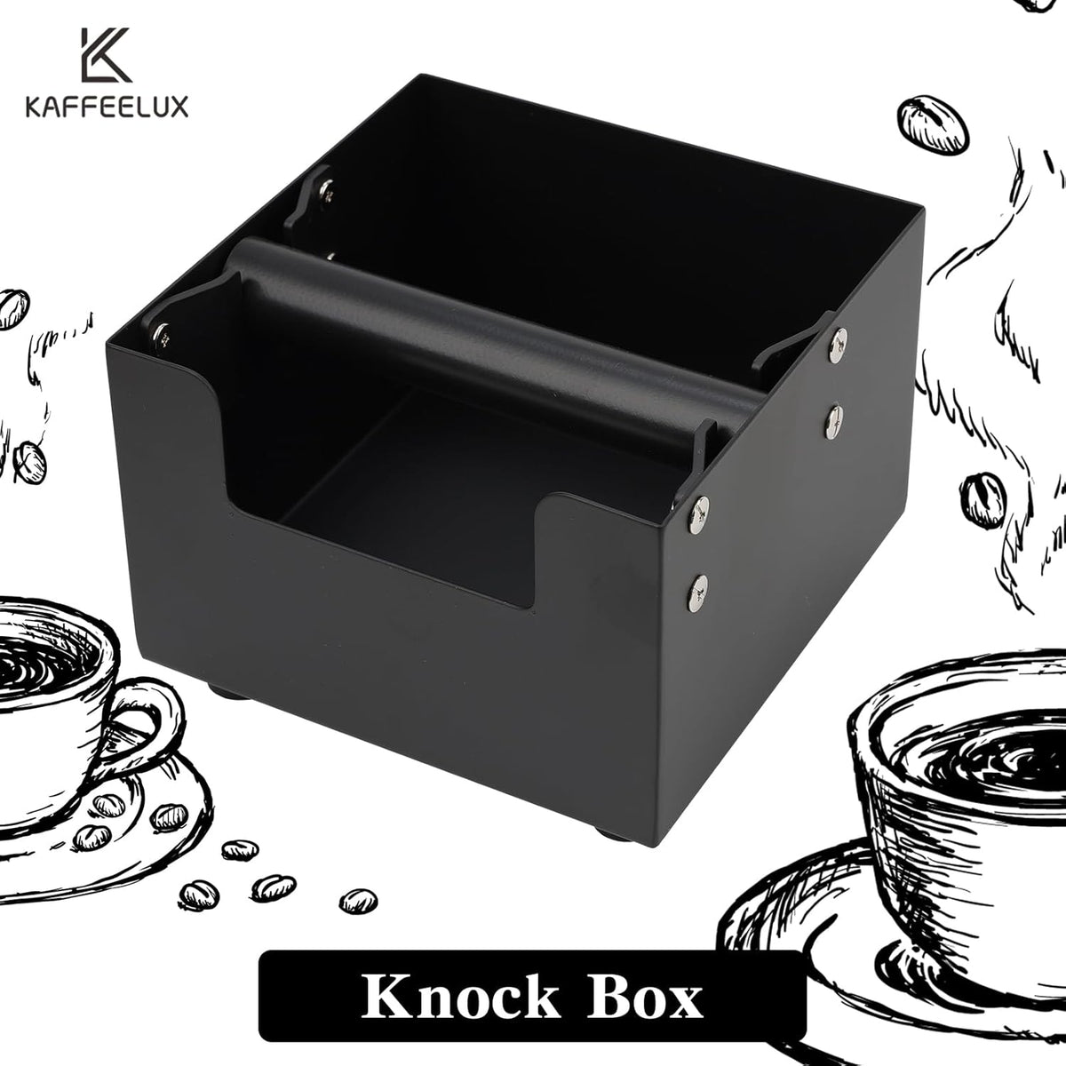 Espresso Knock Box, Stainless Steel Coffee Bag Container, With Steel Bracket And Noise Reducing Rubber Ring (M)