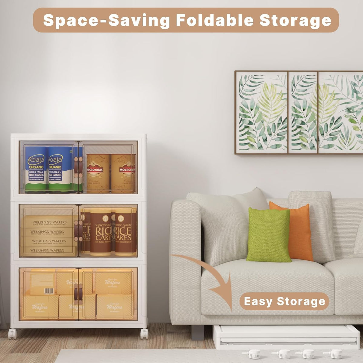 Extra Large Stackable Storage Bins with Lids and Wheels, Foldable Collapsible Closet Organizers,720QT-120QT/30GAL*6Pack Plastic Stackable Storage drawers for Bedroom Dorm