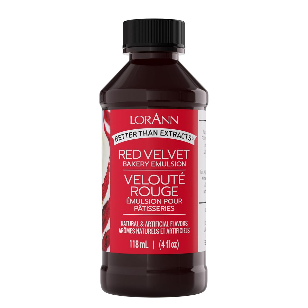LorAnn Oils Red Velvet Bakery Emulsion: True Essence, Ideal for Boosting Fruit Tones in Cakes, Cookies & Desserts, Gluten-Free, Keto-Friendly, Extract Substitute Essential for Your Kitchen, 4 Oz