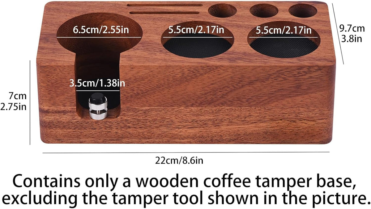 Espresso Tamping Station(51/54MM) Walnut Wood, Espresso Coffee Anti-pressure Pad Stand, Espresso Station,Coffee Tamper Station Organizer for Countertop