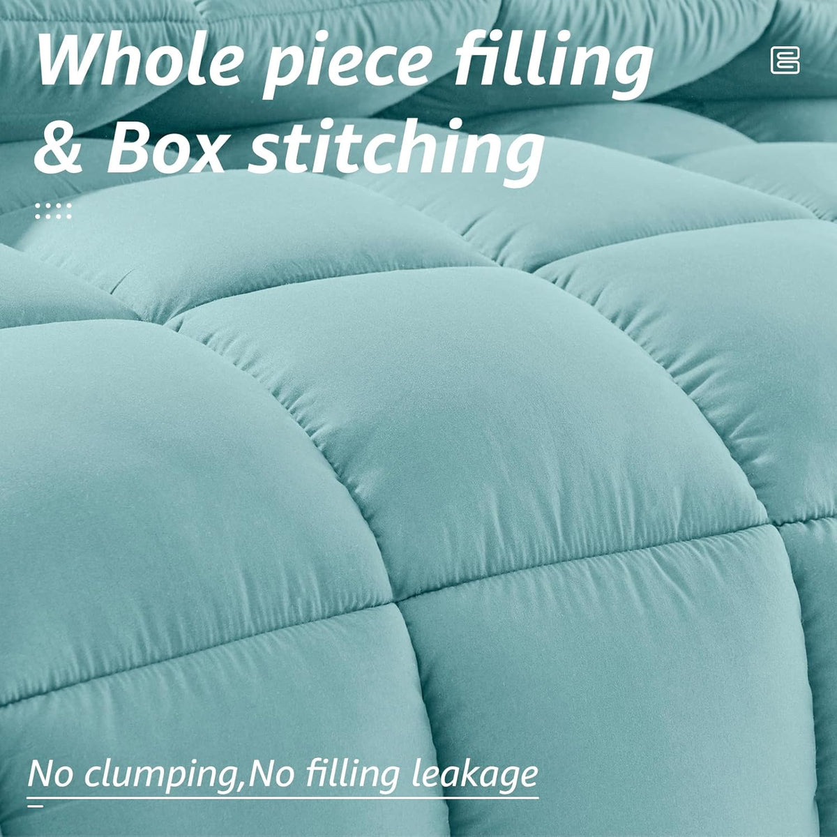 HYLEORY All Season Queen Size Bed Comforter - Cooling Down Alternative Quilted Duvet Insert with Corner Tabs - Winter Warm - Machine Washable - Turquoise