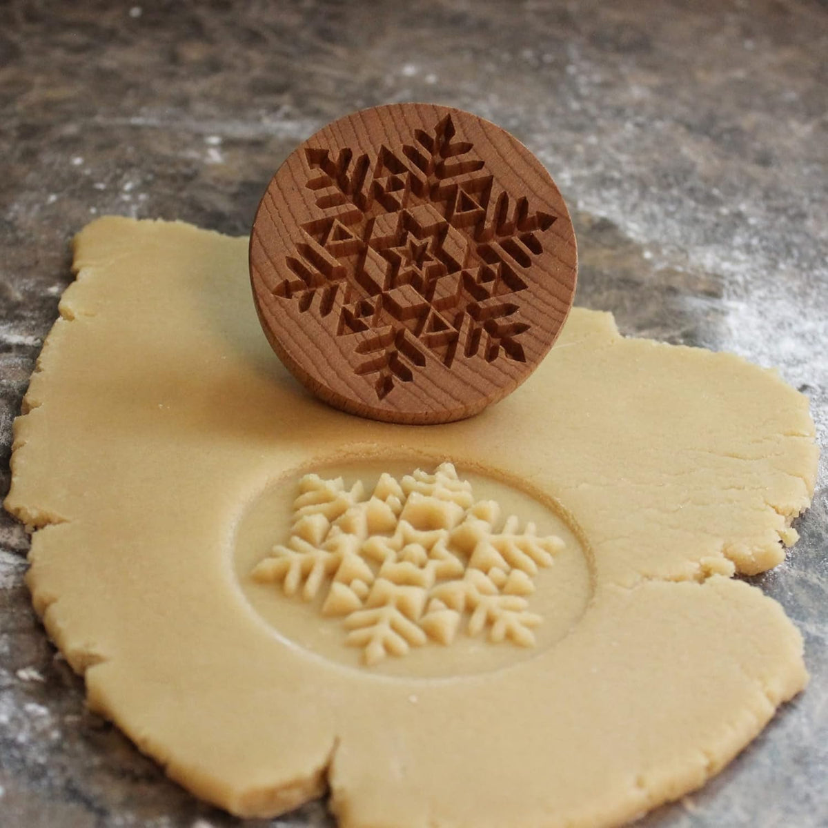 Wood Cookie Stamp, 2.5 Inch (Snowflake 4 CS-063)