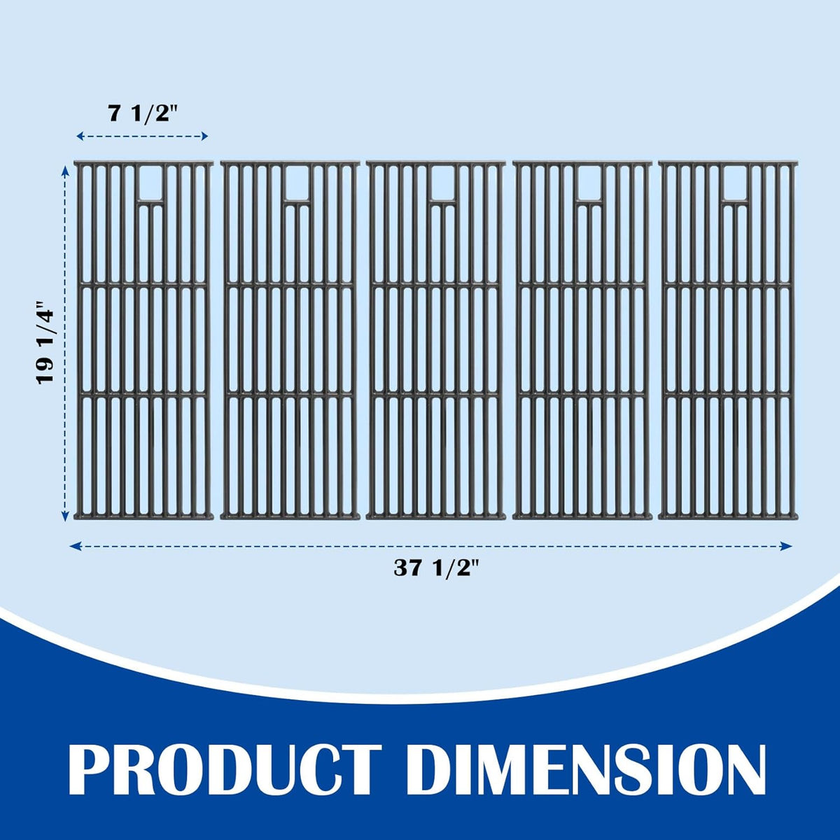 SafBbcue Grates for Bull 5 Burner Grill Replacement Parts Bull Brahma 57568 57569 57568CE 57568AGA 57569CE 57569AGA Lion Premium 90000 L90000 Grill Parts Cast Iron