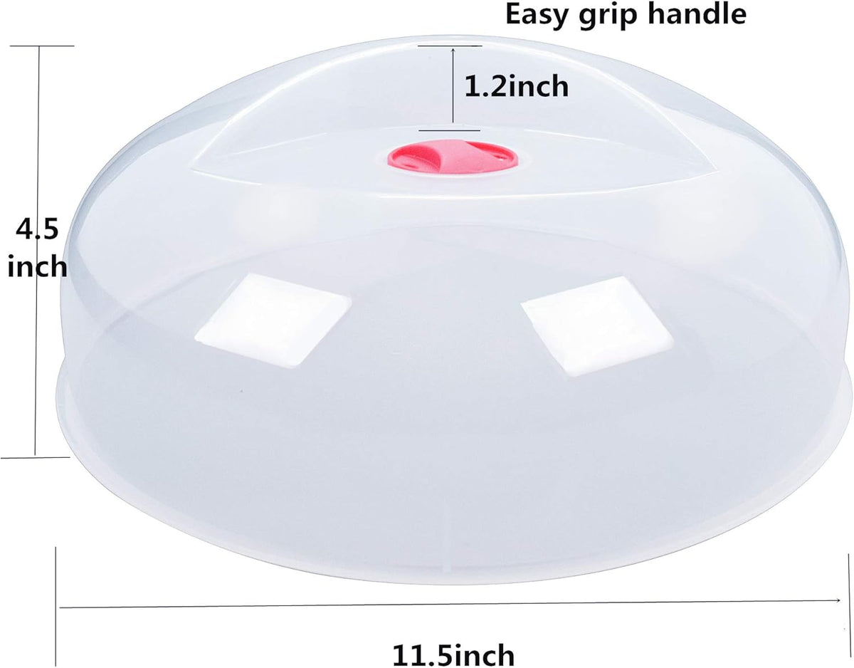 Large Microwave Cover for Food Easy Grip Microwave Splatter Cover Guard Lid with Steam Vent and BPA Free & 11.5 Inch, Dishwasher Safe
