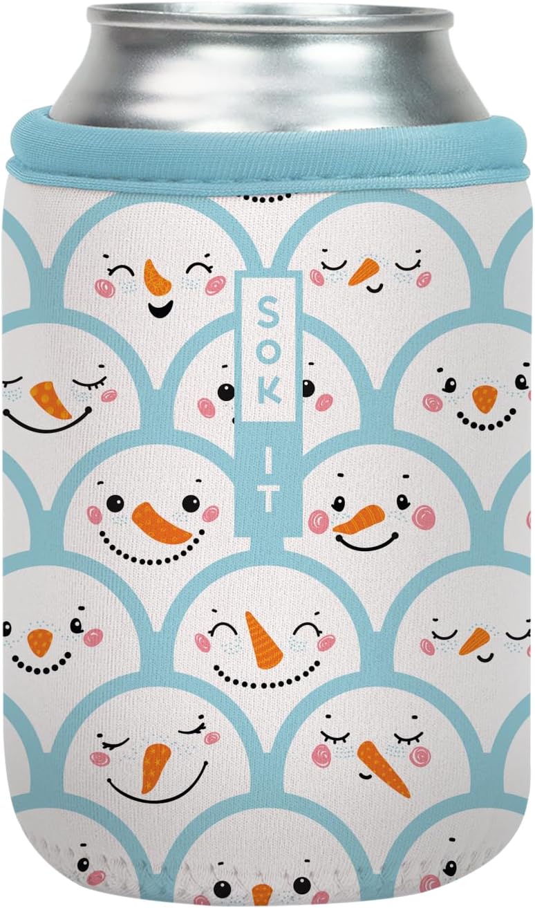 Sok It CanSok Sleeve for Beer & Soda Insulated Neoprene Cover (Snow Friends, 12oz Can Sleeve)