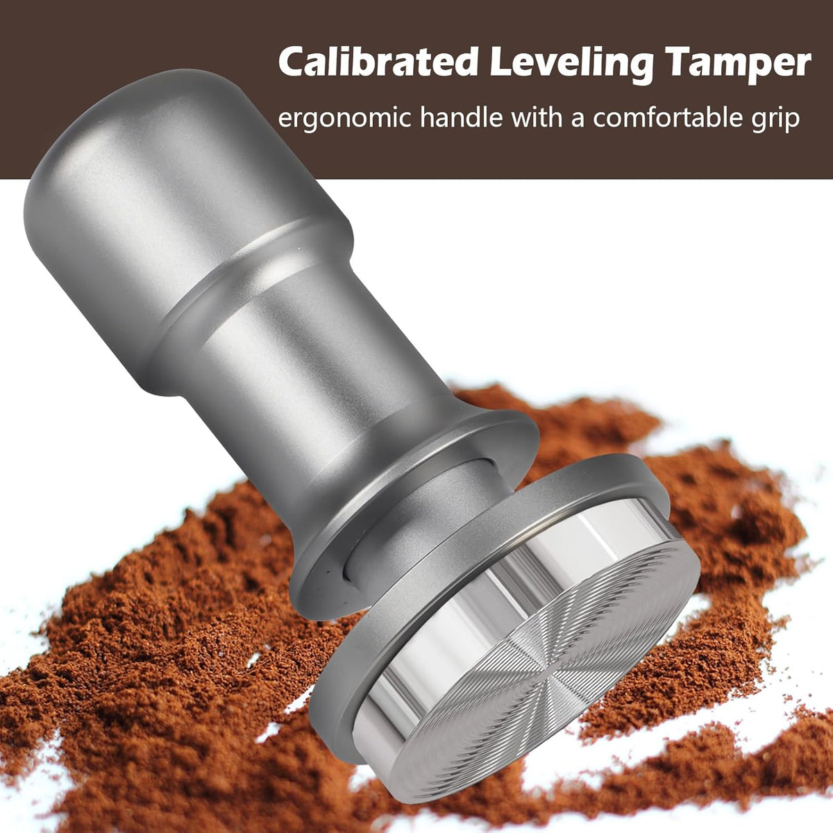 PUSEE 58mm Espresso Coffee Tamper,Premium 30lb Calibrated Espresso Tamper Upgrade Coffee Tamper with Spring Loaded, Stainless Steel Ground Tamper for Barista Home Coffee Espresso Accessories