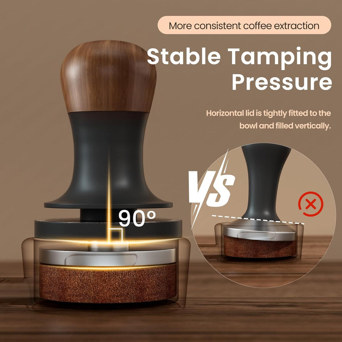 MHW-3BOMBER 45.5mm Espresso Tamper - 3 Spring Loaded Coffee Tamper with Sound Feedback - Barista Calibrated Tamper with 15lb / 30lbs Replacement Springs - Compatible for Flair Pro and Pro 2 T7074T-OS