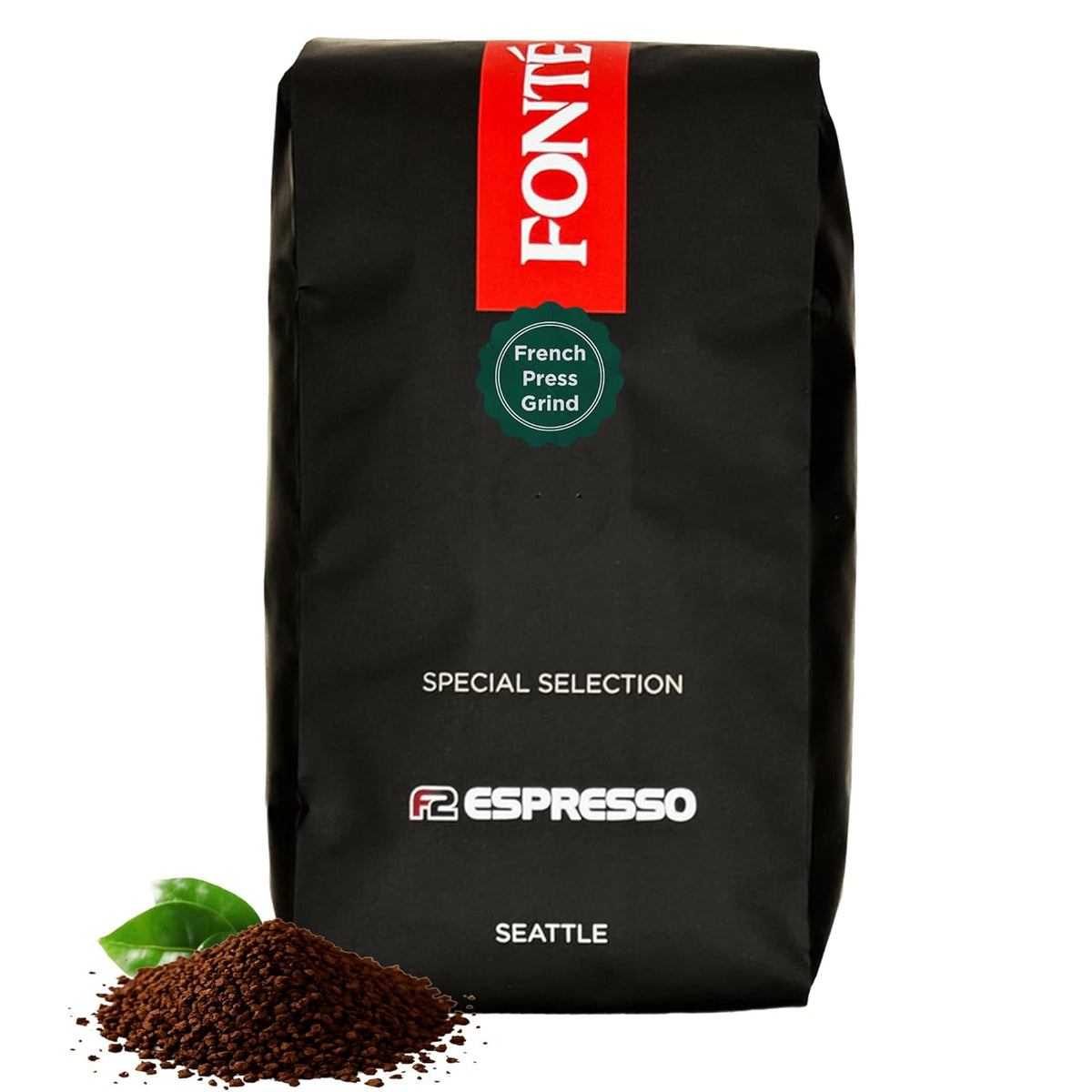 Fonte Coffee Roaster - French Press Coffee - Medium-Dark Fresh Roast - Roasted in Seattle - Single Origin - Sweet, Caramel, Cocoa - 12 oz - F2