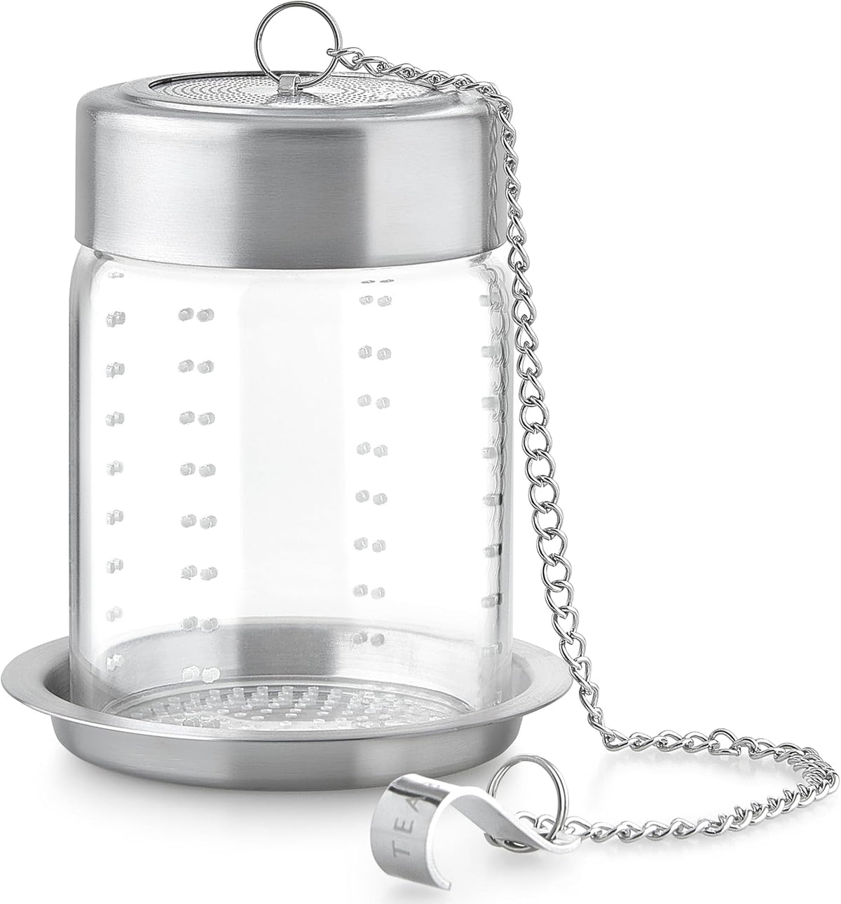 Teabloom Elegant Borosilicate Glass Loose Tea Infuser – Perfect for Whole-Leaf White, Green, Oolong, Black & Herbal Teas – Lead-Free – Small or Large Size