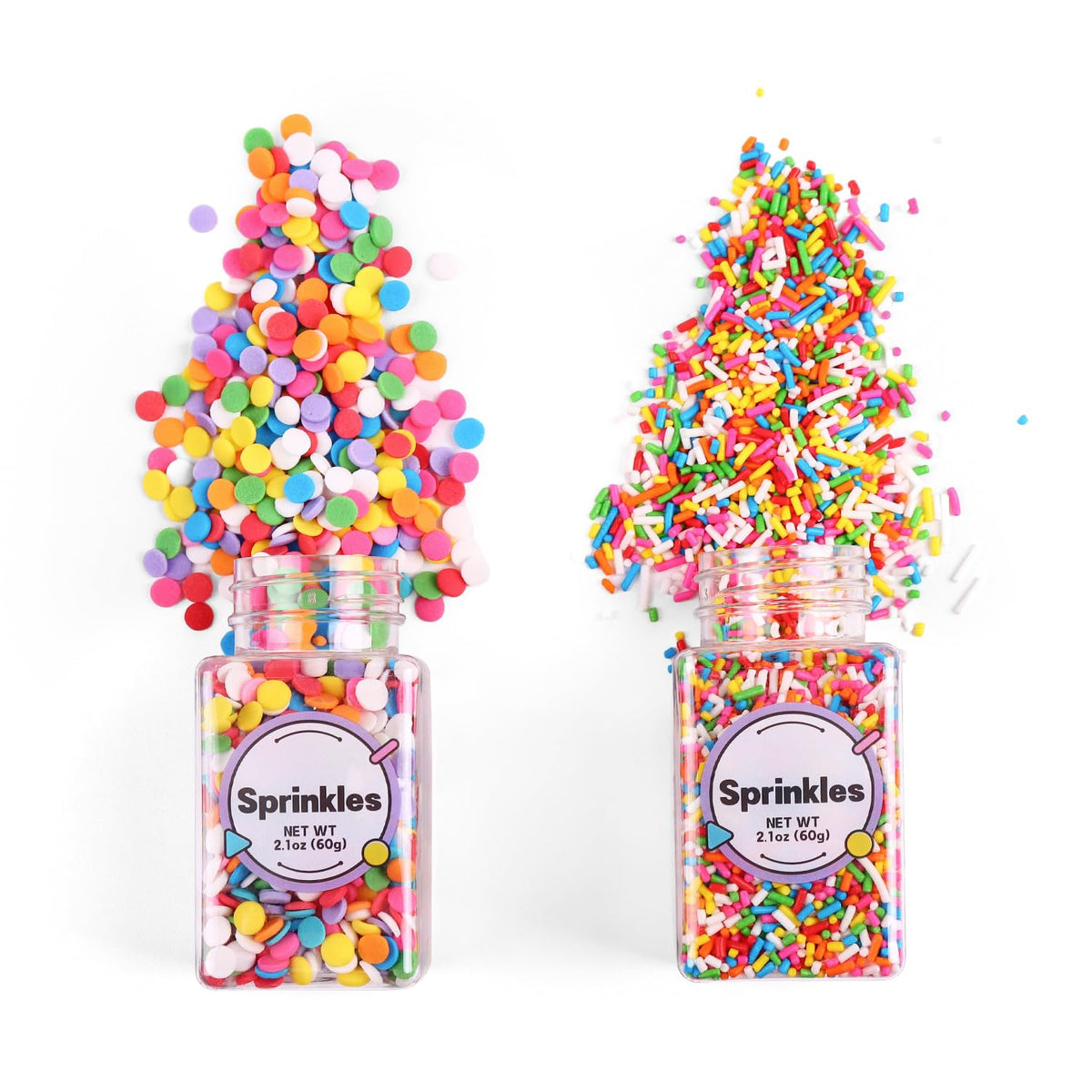 Rainbow Sprinkles, Confetti Sprinkles, Round Sprinkles, Rainbow Sprinkles for Cake Decorating, Chocolate, Cupcake, Candy Sprinkles, and Ice Cream Toppings. (120g/4.2oz)