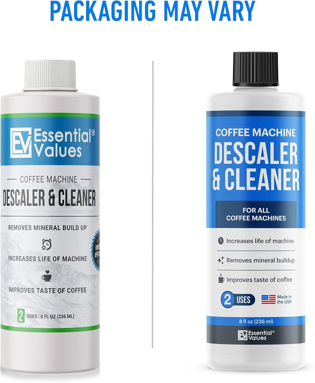 Essential Vales Descaling Solution (8 Uses) Coffee Machine Descaler Cleaner - Compatible with Breville Keurig Nespresso Delonghi - Liquid To Descale Coffee & Espresso Machines