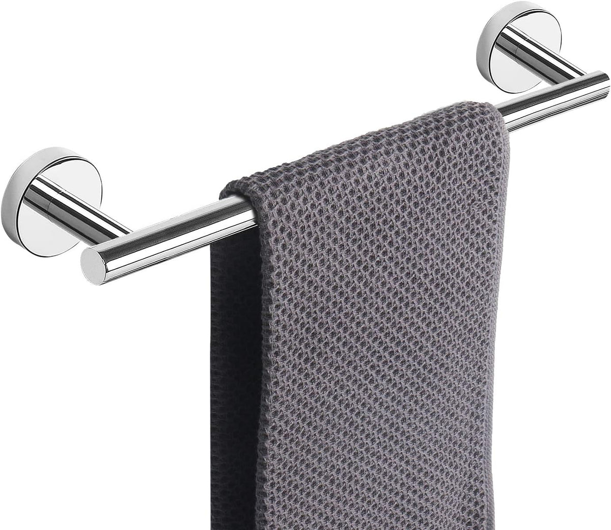 NearMoon Bath Towel Bar, Bath Accessories Thicken Stainless Steel Shower Towel Rack for Bathroom, Towel Holder Wall Mounted (1 Pack, Chrome Finish, 16 Inch)