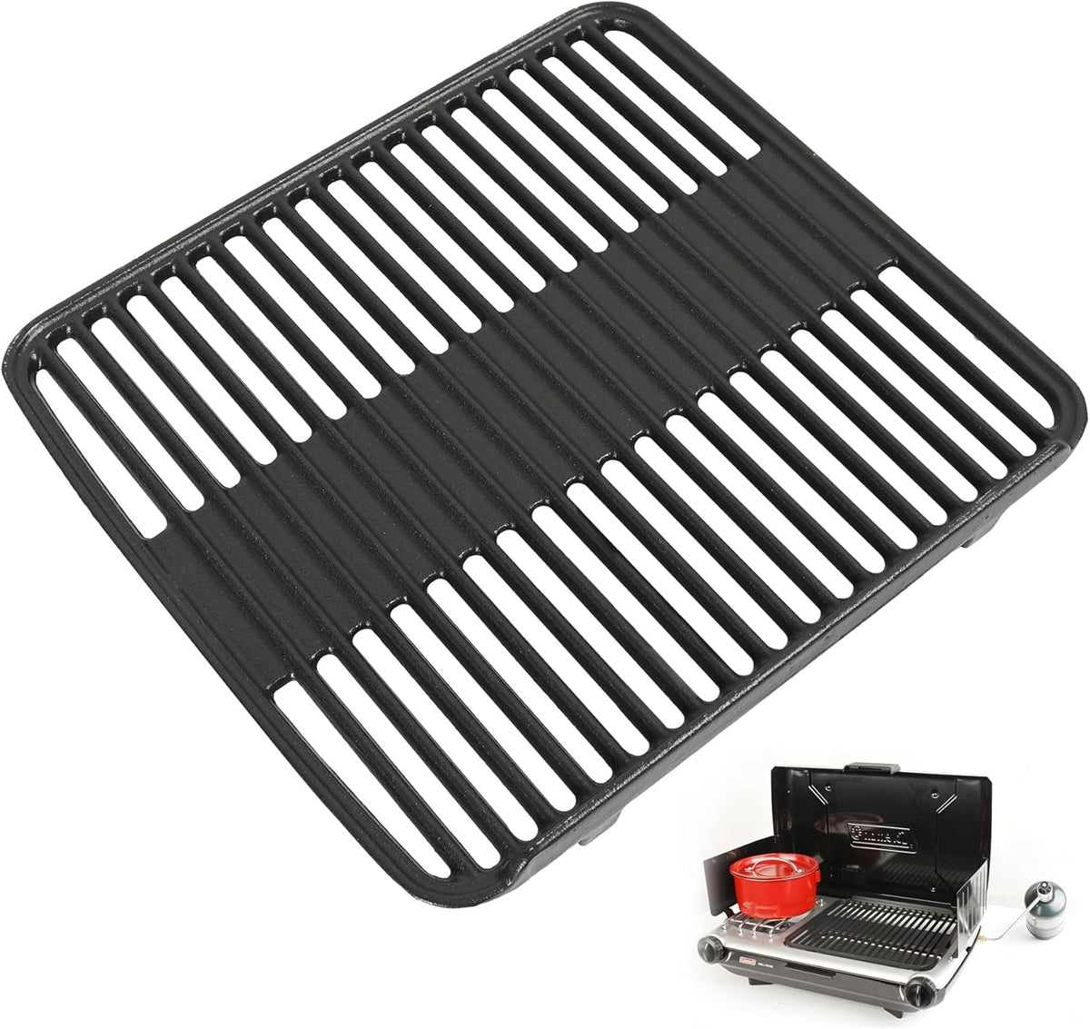 Grill Grates for Coleman 2-in-1 Camping Grill, Cooking Grid for Coleman 2 Burner Propane Stove, Fits Coleman Classic 2-Burner 2000020929 2000020925 2157480 ‎2000038016 Propane Stove Replacement Parts