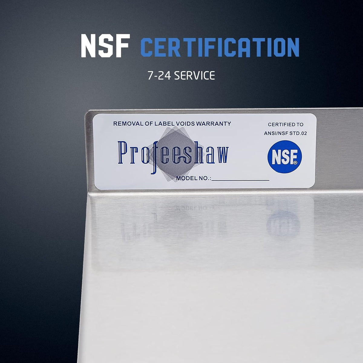 Profeeshaw NSF Stainless Steel Shelf 18” x 72”, 500 lb Commercial Shelves Wall Mounted Metal Shelving with Backsplash and 2 Brackets for Restaurant, Bar, Utility Room, Kitchen and Garage