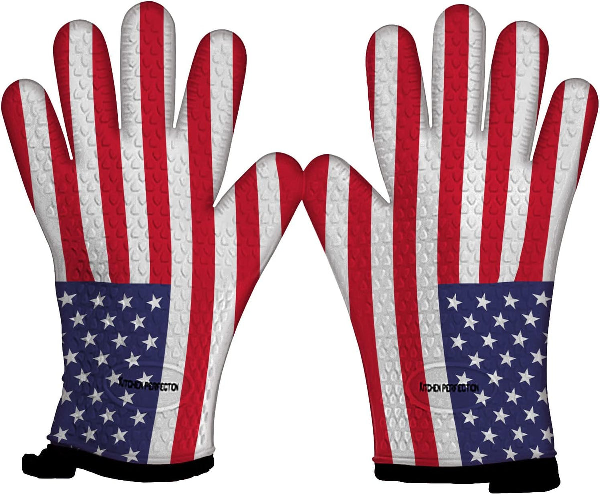 Kitchen perfection XL Silicone Smoker Oven Gloves-Extreme Heat Resistant BBQ Gloves-Handle Hot Food Right on Your Grill Fryer&Pit|Waterproof Grilling Cooking Baking Mitts|Superior Value Set+3 Bonuses