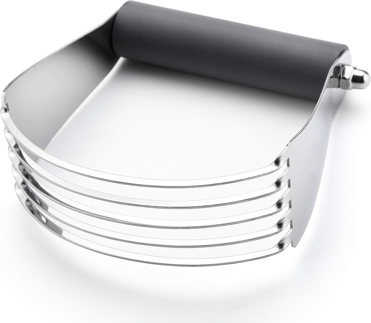 Spring Chef Large Gray Dough Blender For Baking, Heavy Duty Dough Cutter Tool, Stainless Steel Manual Pastry Cutter Tool with Sharp Blades, Dishwasher Safe Pastry Blender for Easy Mixing