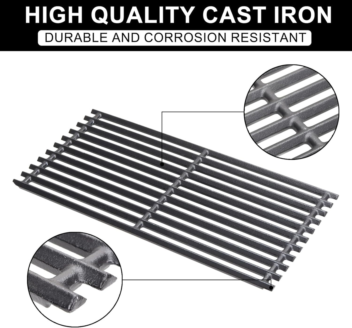 17" Cast Iron Grill Grates for Charbroil Commercial Infrared G466-0025-W1, Grate Replacement Parts for Charbroil 463242515 466242515 466242615 463242516 463243016 466242516 463367016
